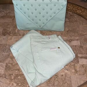 Blue colored denim jeans